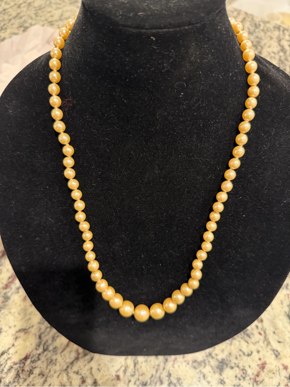 Source Unknown Gold Pearl-Effect Beaded Necklace